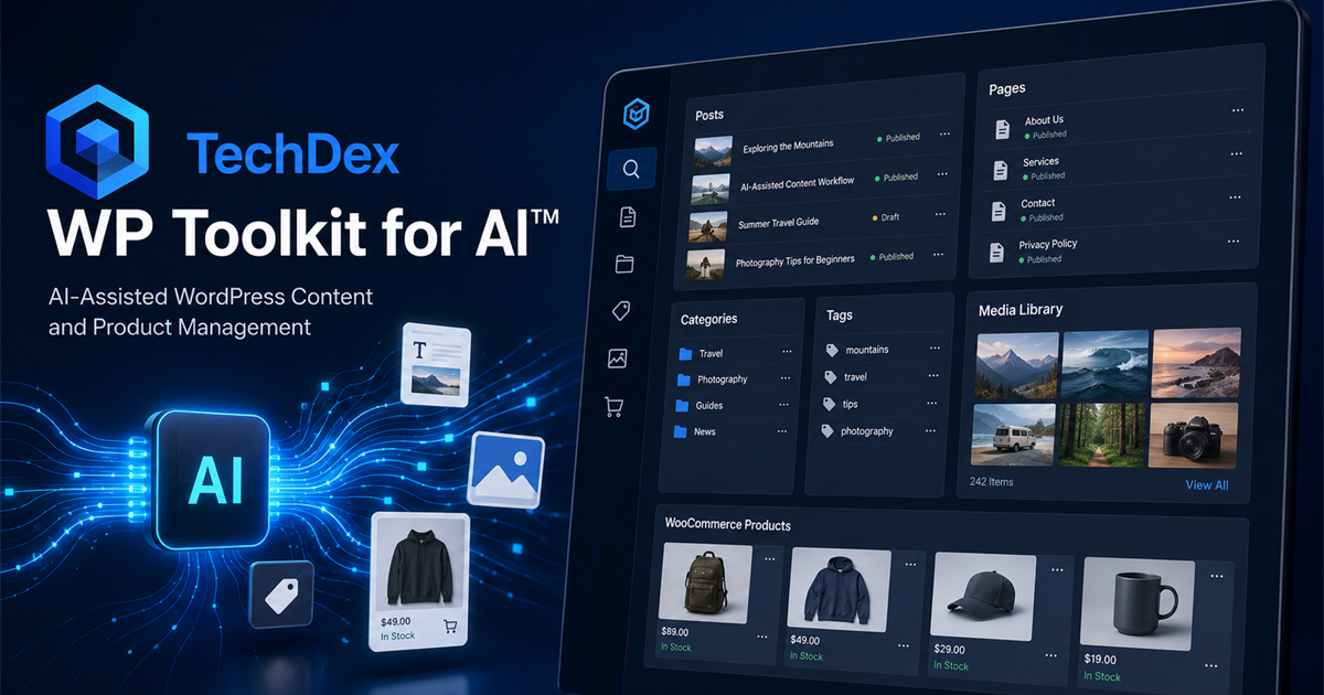 TechDex WP Toolkit for AI banner graphic